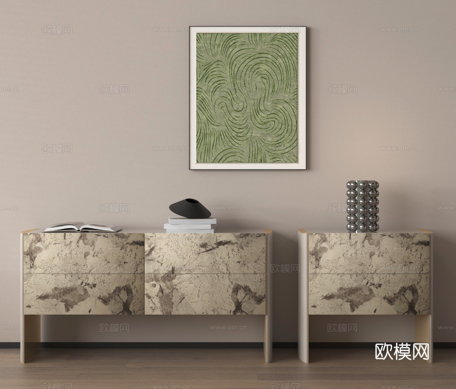 玄关柜 边柜 挂画 装饰画3d模型