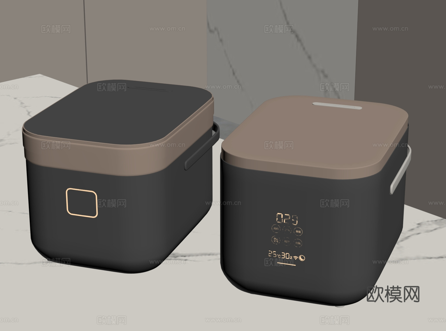 现代简洁电饭煲 家用电器su模型