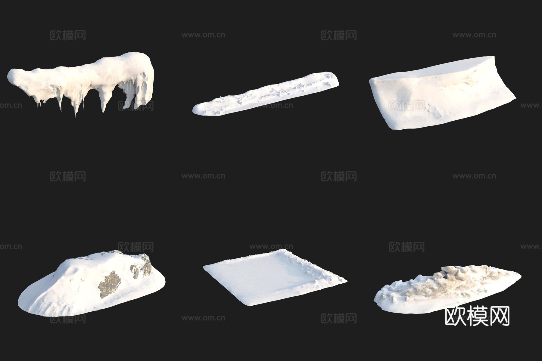 雪堆积雪冰雪3d模型