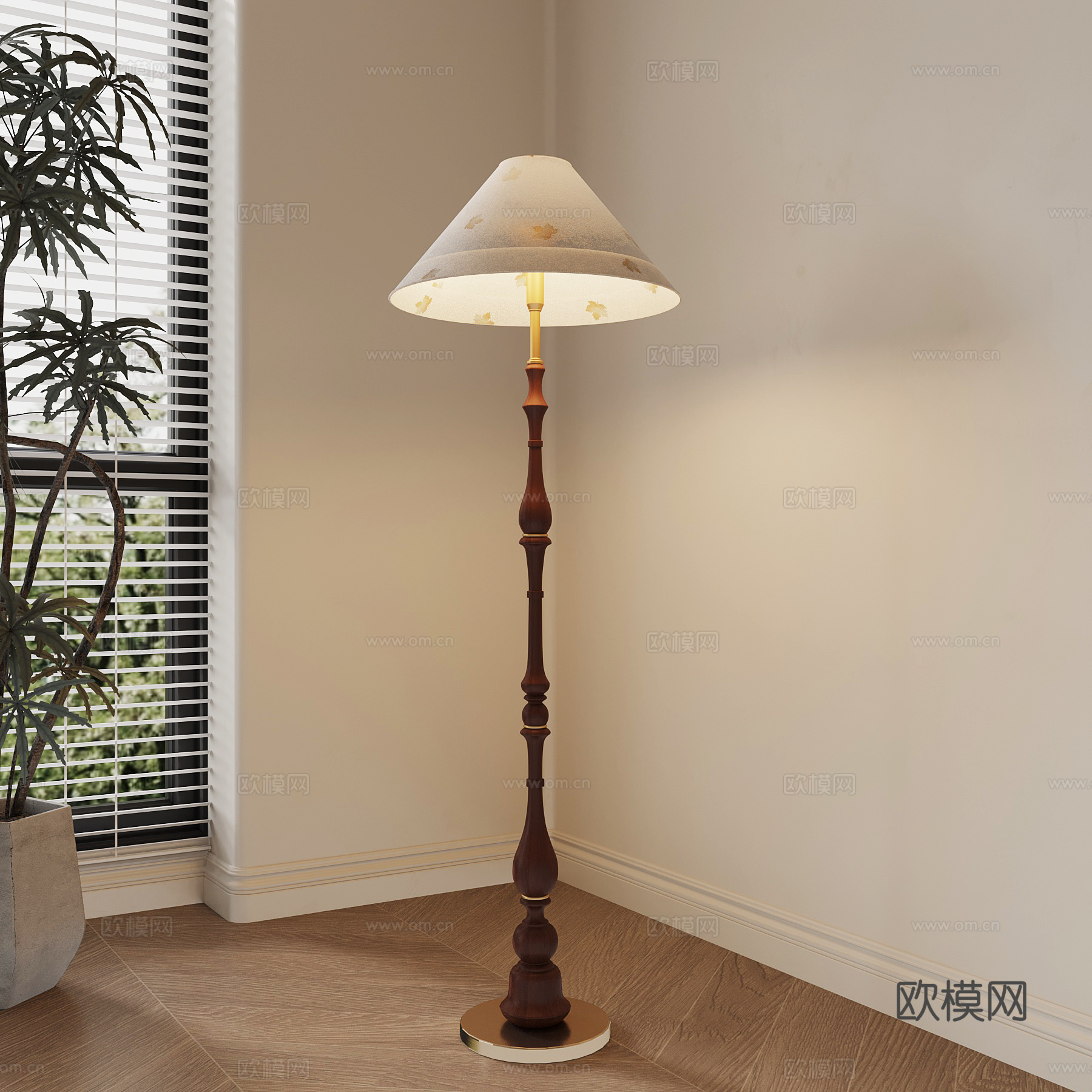 法式落地灯 装饰灯su模型