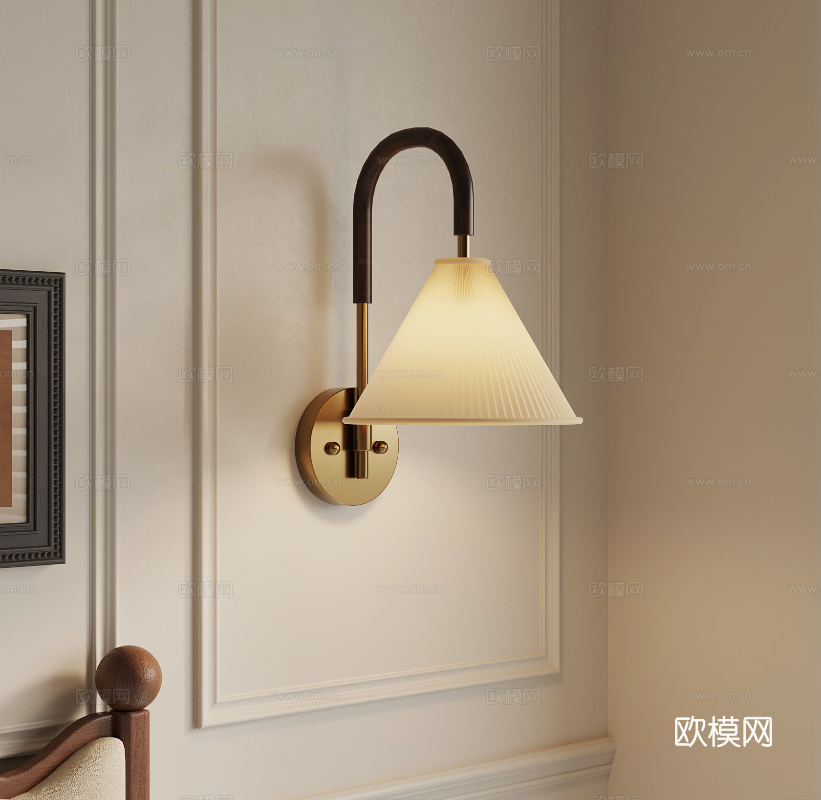 法式壁灯3d模型