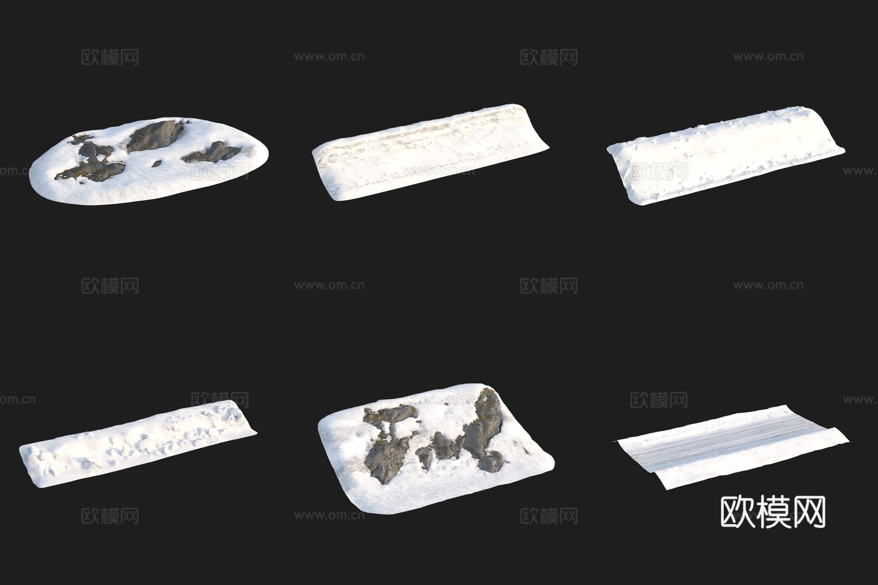 雪堆积雪冰雪3d模型