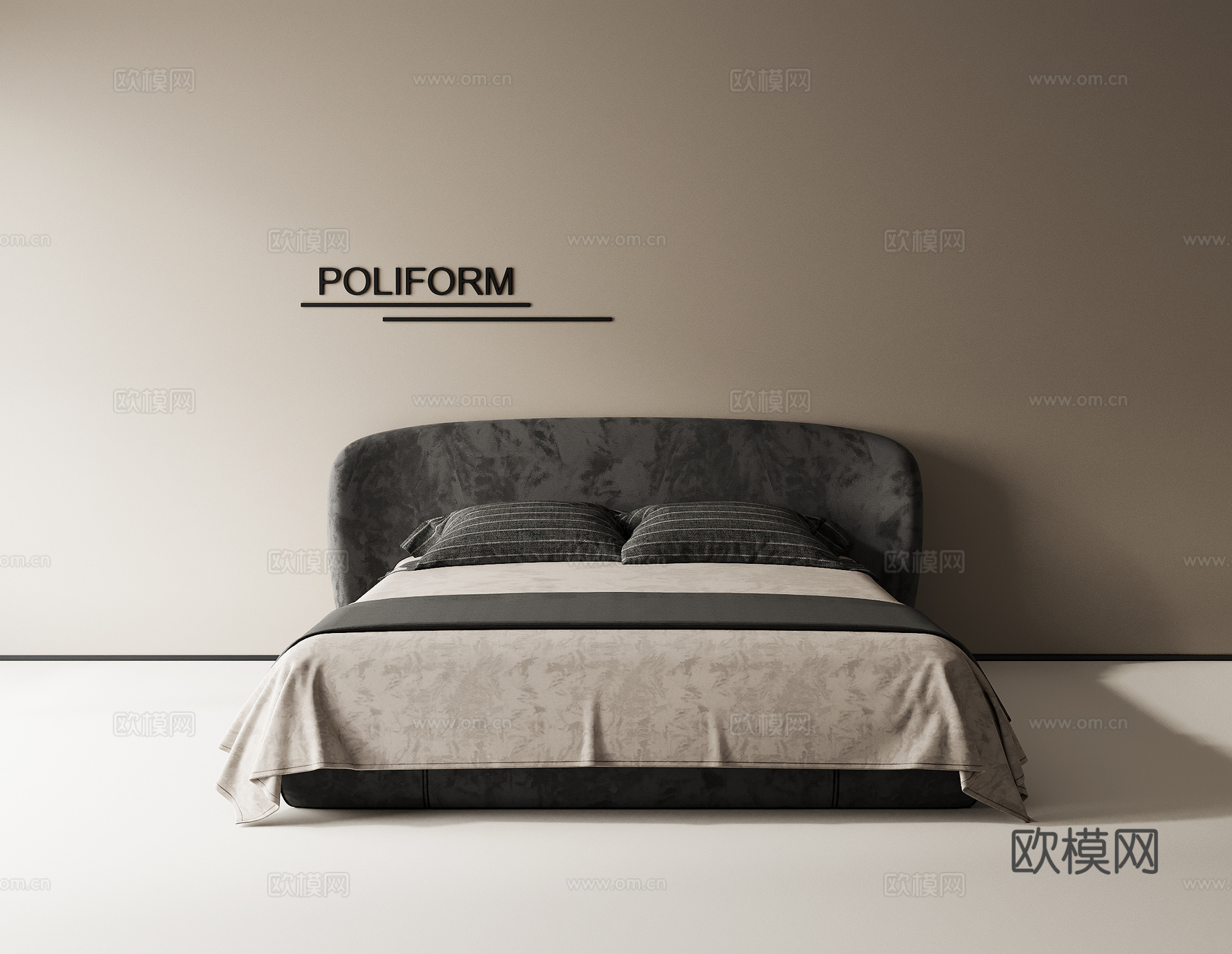 中古双人床3d模型