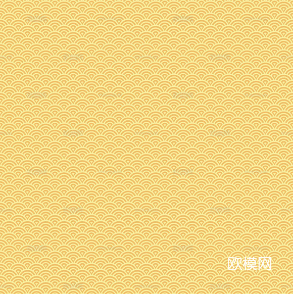 无缝中式黄色鱼鳞纹理墙纸下载