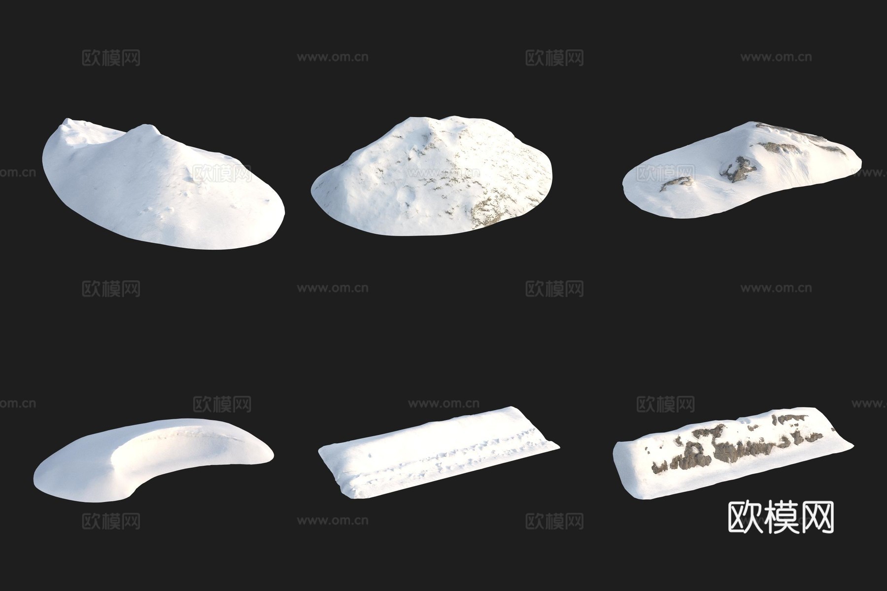 雪堆积雪冰雪3d模型