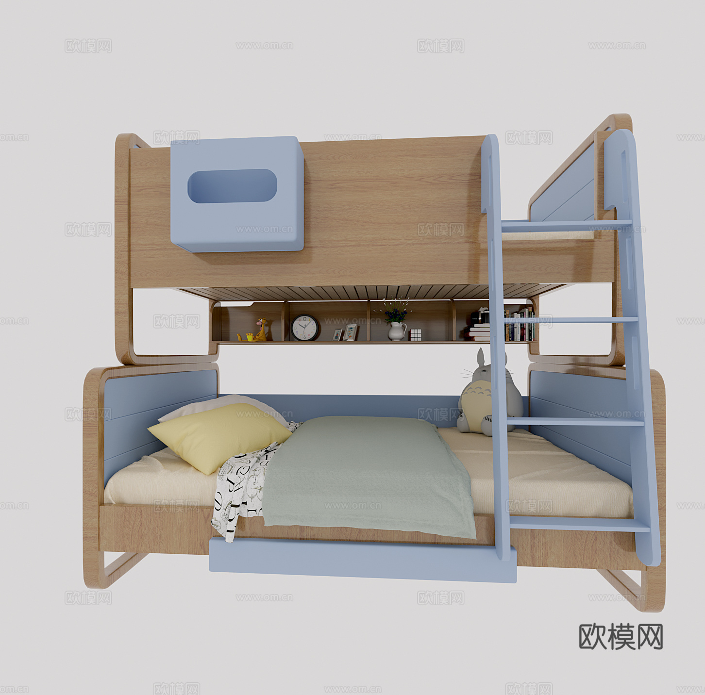 儿童房 高低床 上下床 木床 儿童床3d模型