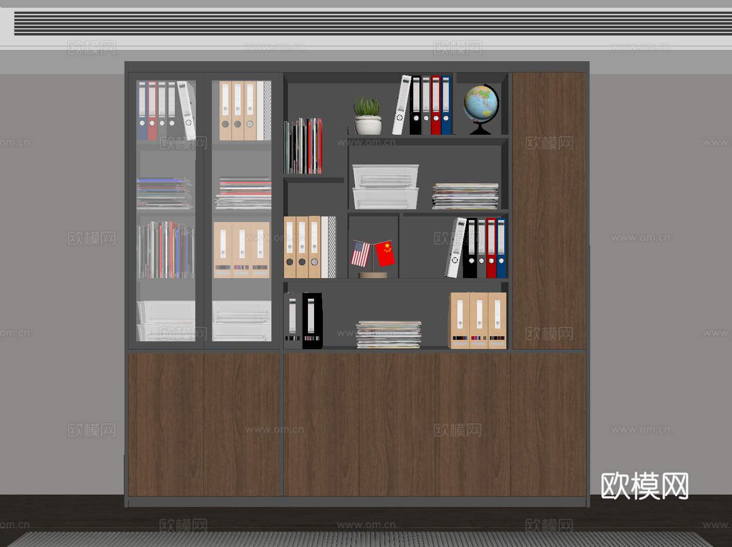 意式中古文件柜su模型下载（渲染图2）