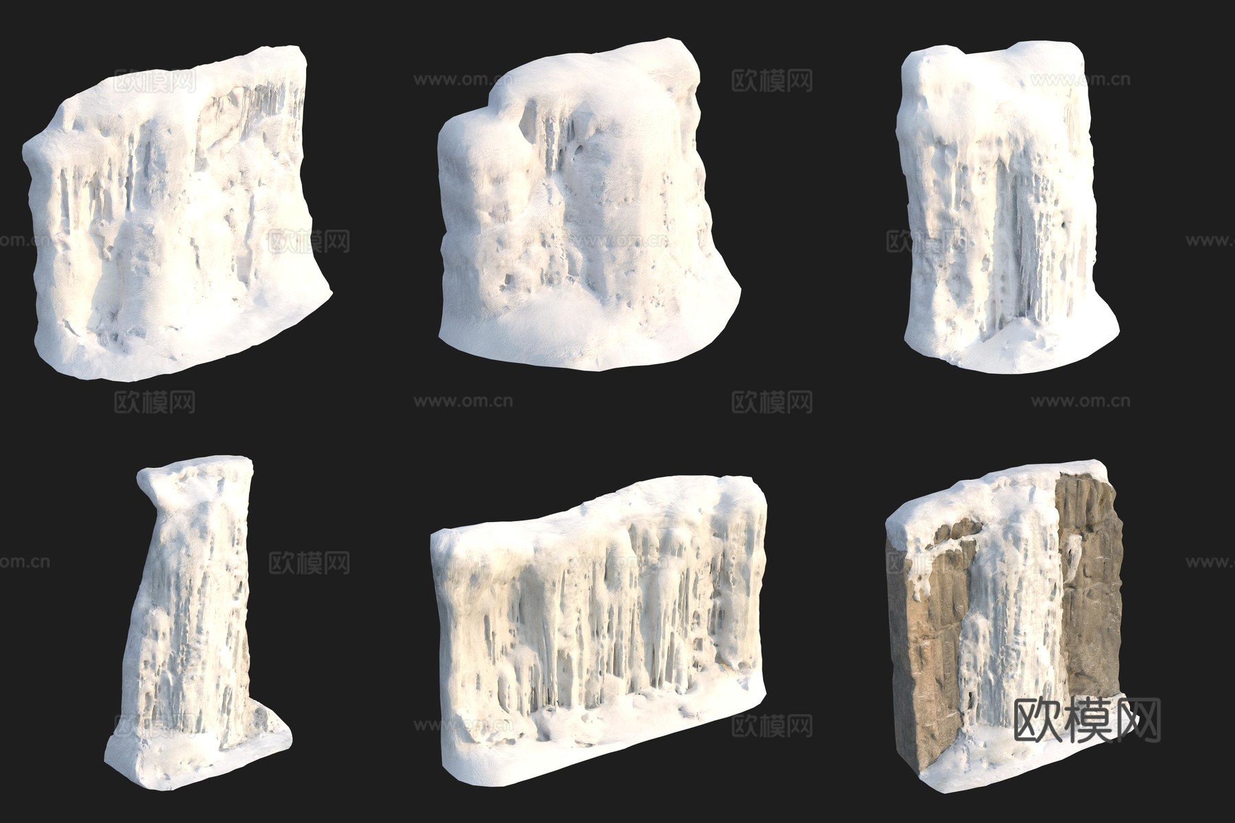 雪堆积雪冰雪3d模型
