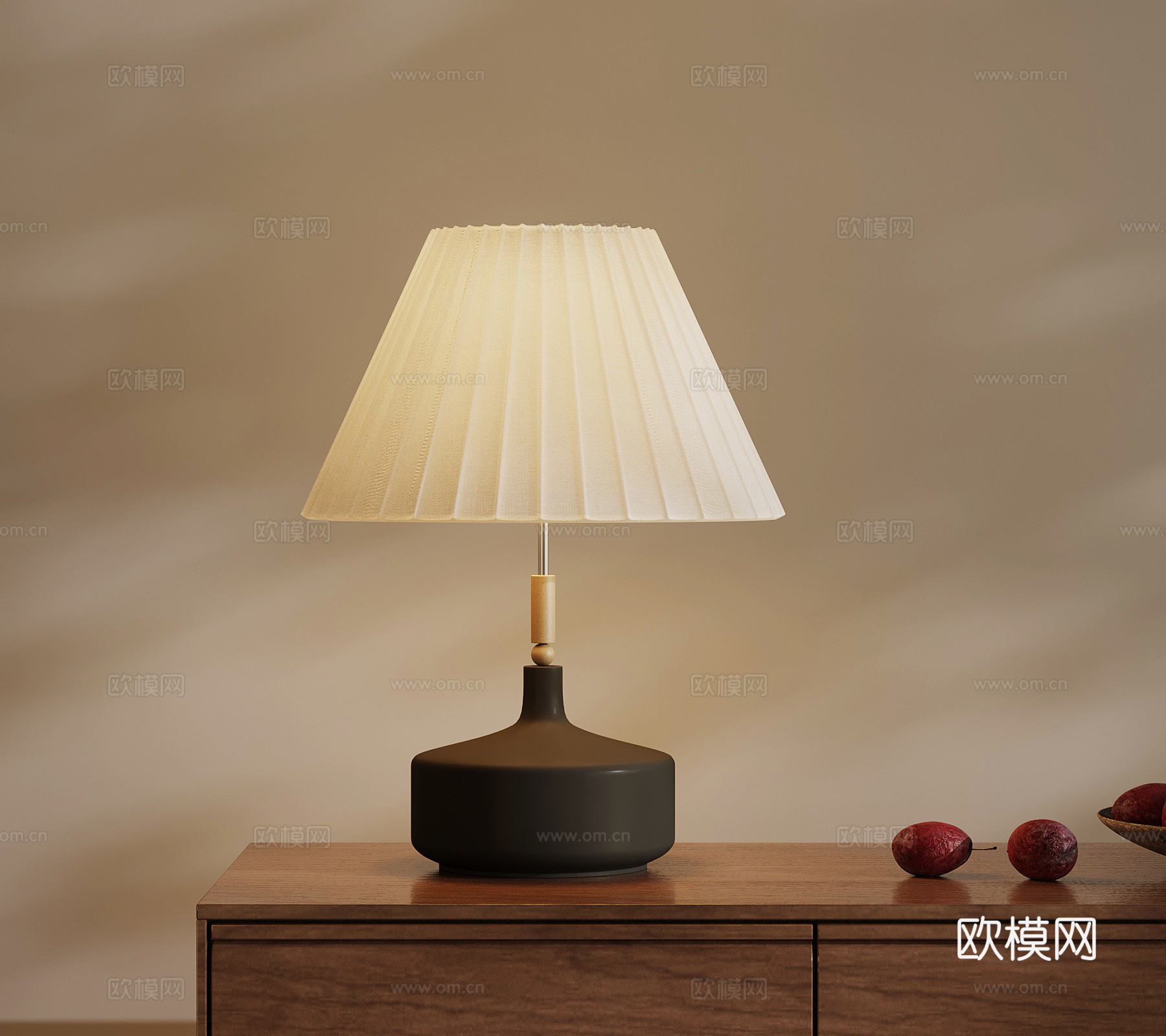 现代中古风台灯3d模型