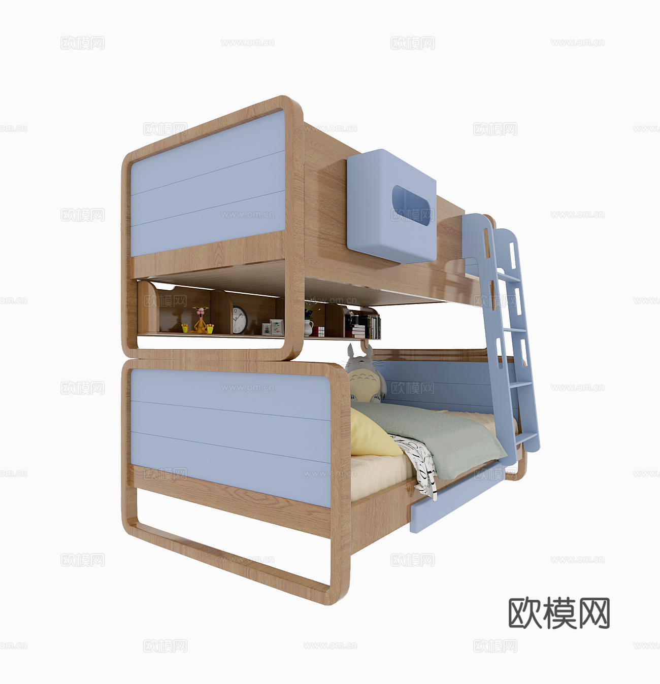 儿童房 高低床 上下床 木床 儿童床3d模型
