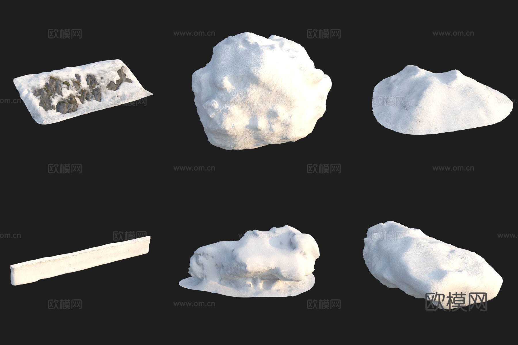 雪堆积雪冰雪3d模型