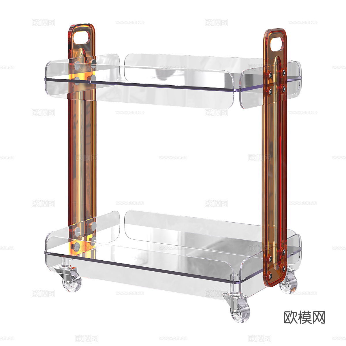 现代简约推车 酒柜推车 酒吧装饰推车3d模型