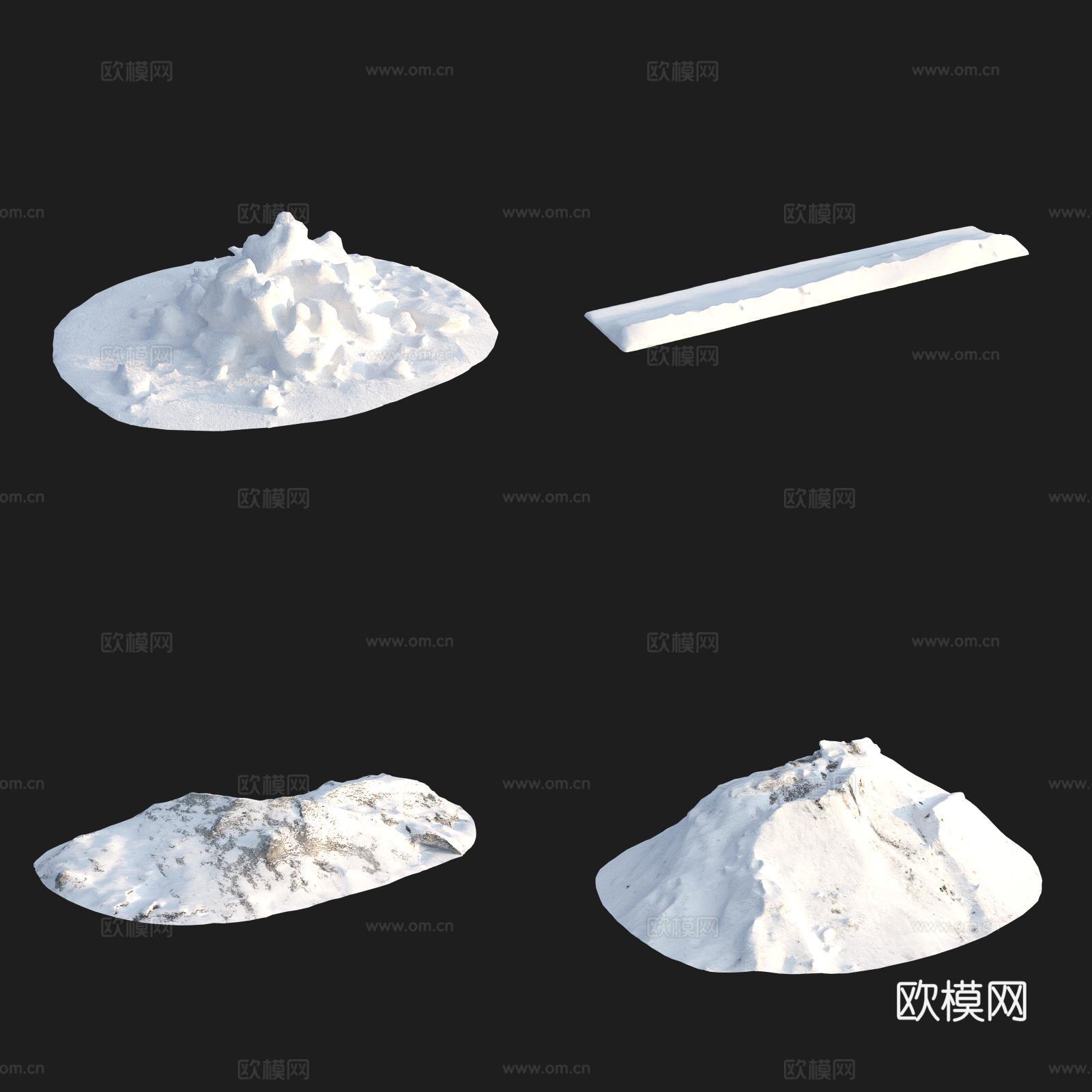 雪堆积雪冰雪3d模型
