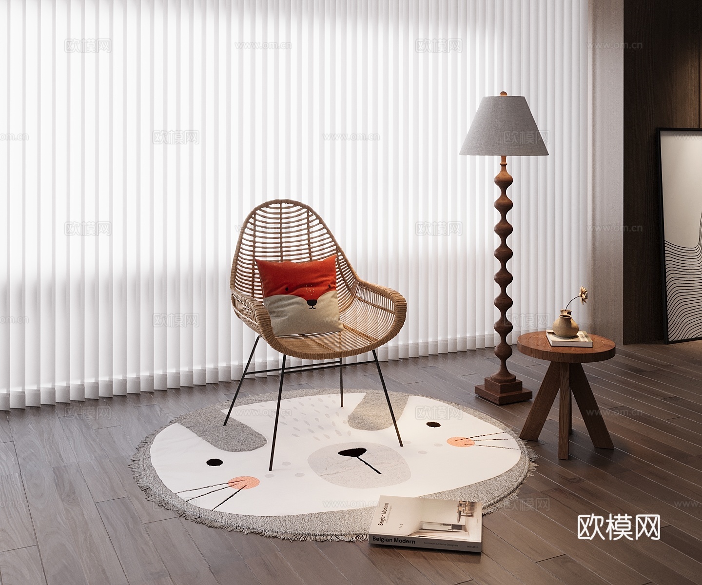 藤编休闲椅3d模型