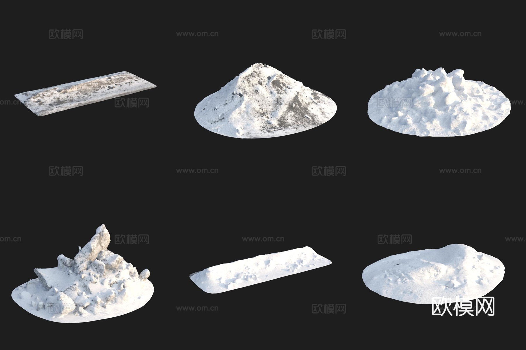 雪堆积雪冰雪3d模型