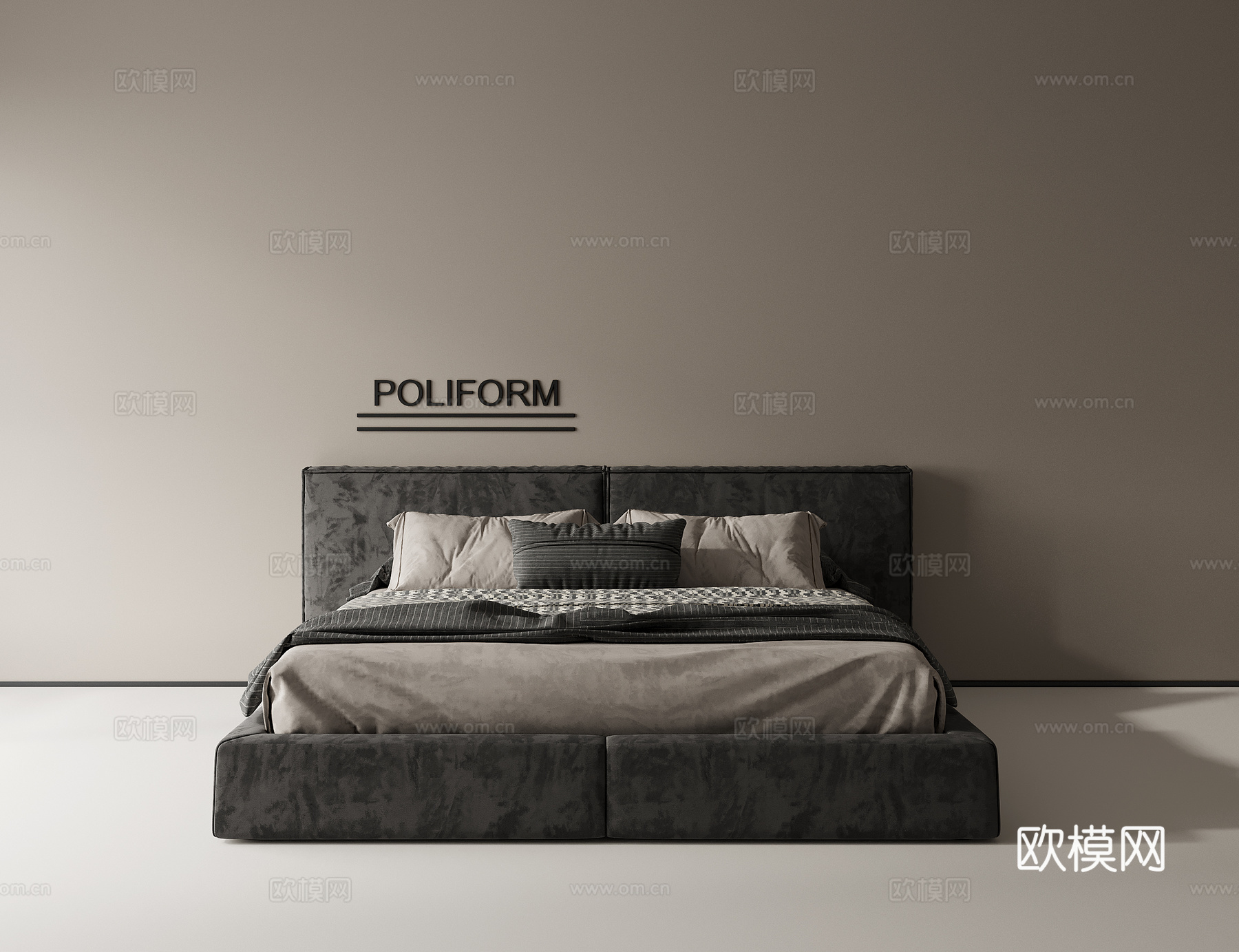 双人床3d模型下载