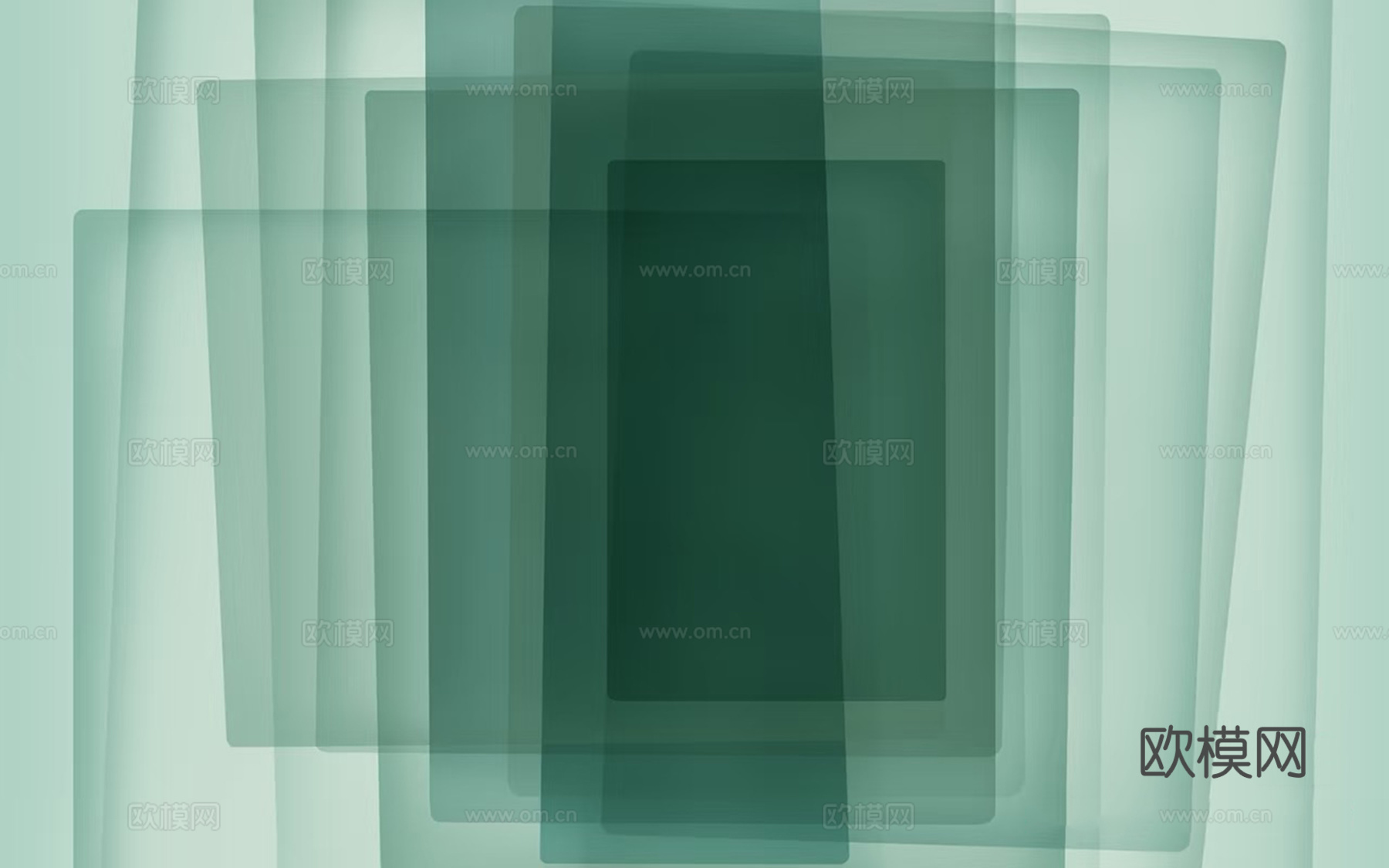 绿色几何渐变壁画