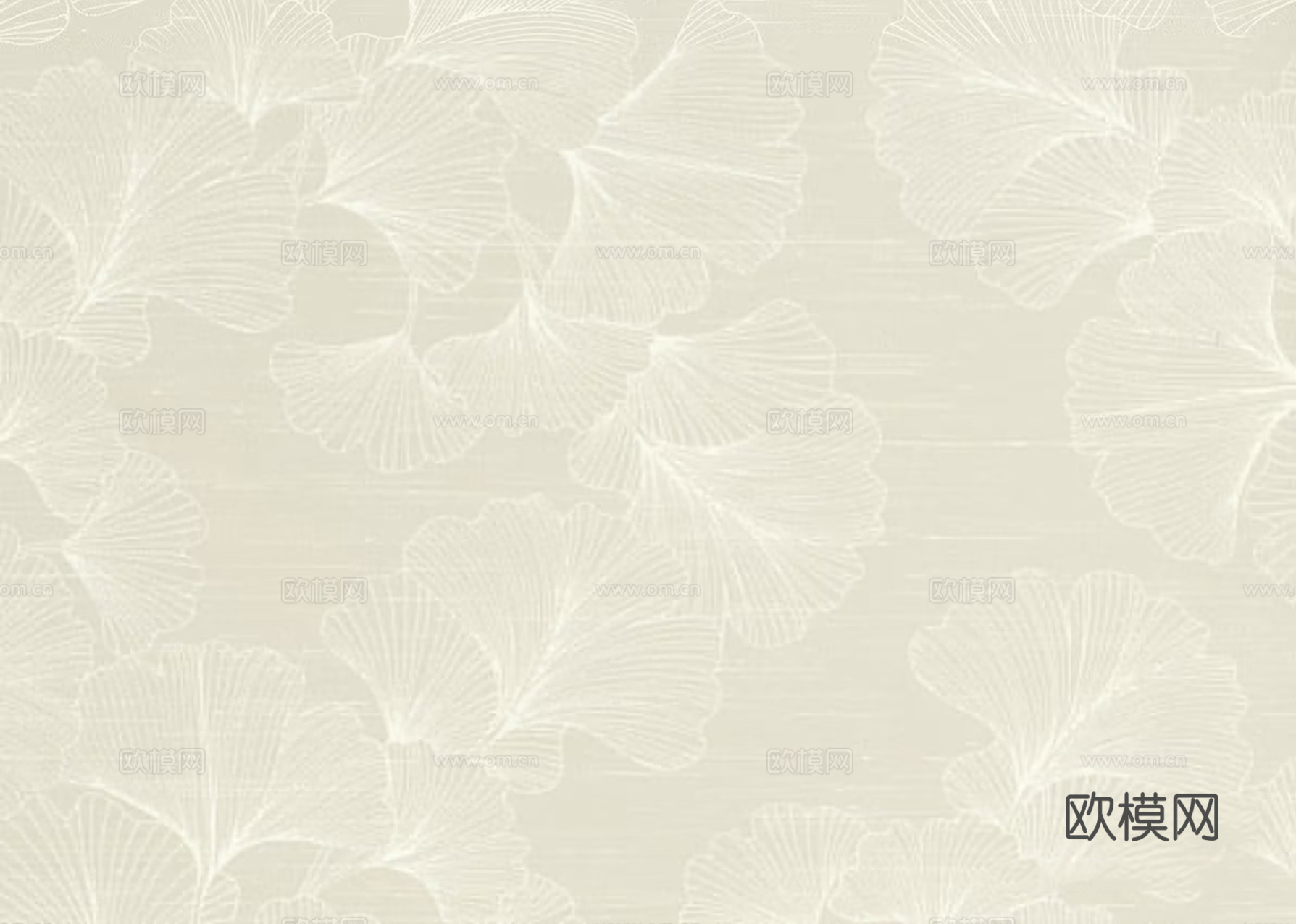 轻奢暖色银杏叶子壁画