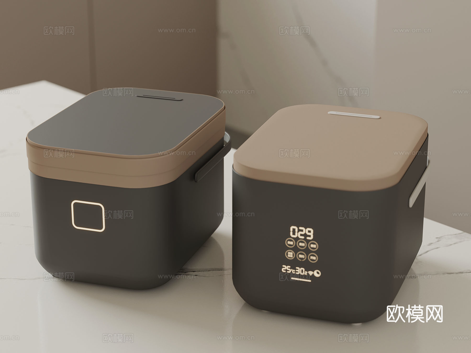 现代简洁电饭煲 家用电器su模型