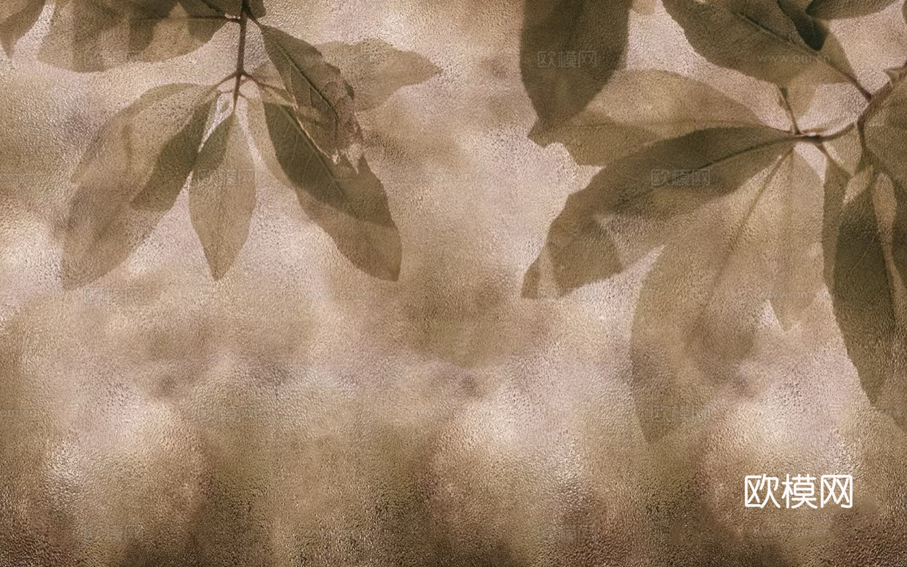 欧式复古做旧植物叶子壁画