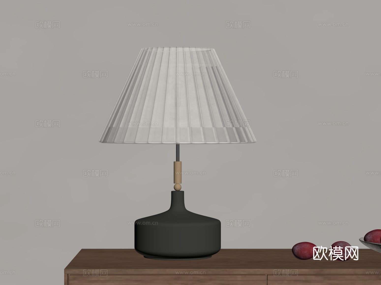 现代中古风台灯su模型