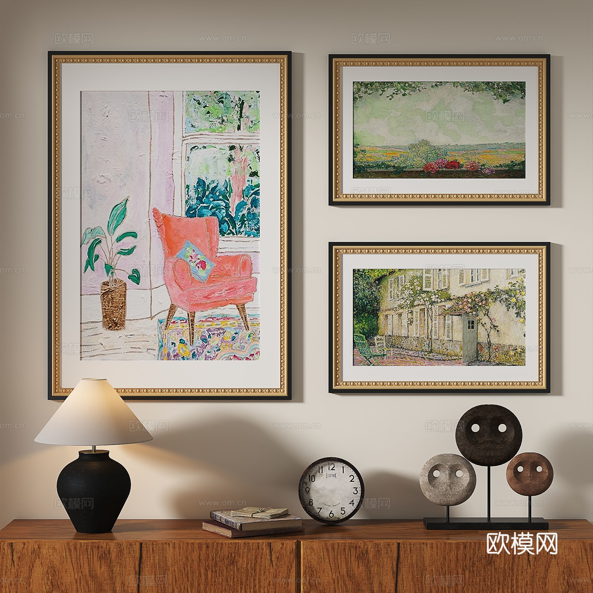 法式，复古，油画，现代，欧式，古典，装饰画3d模型