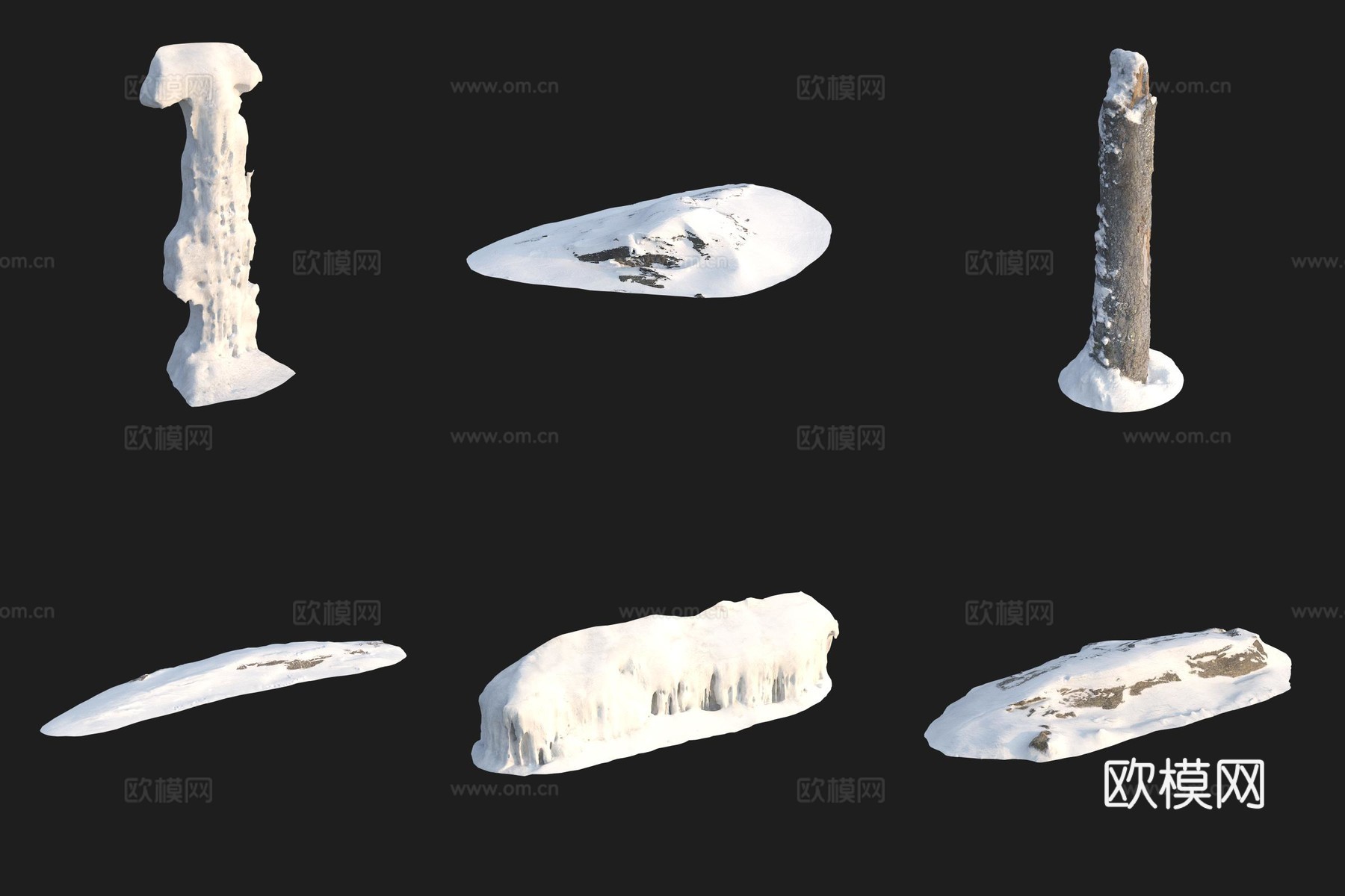 雪堆积雪冰雪3d模型