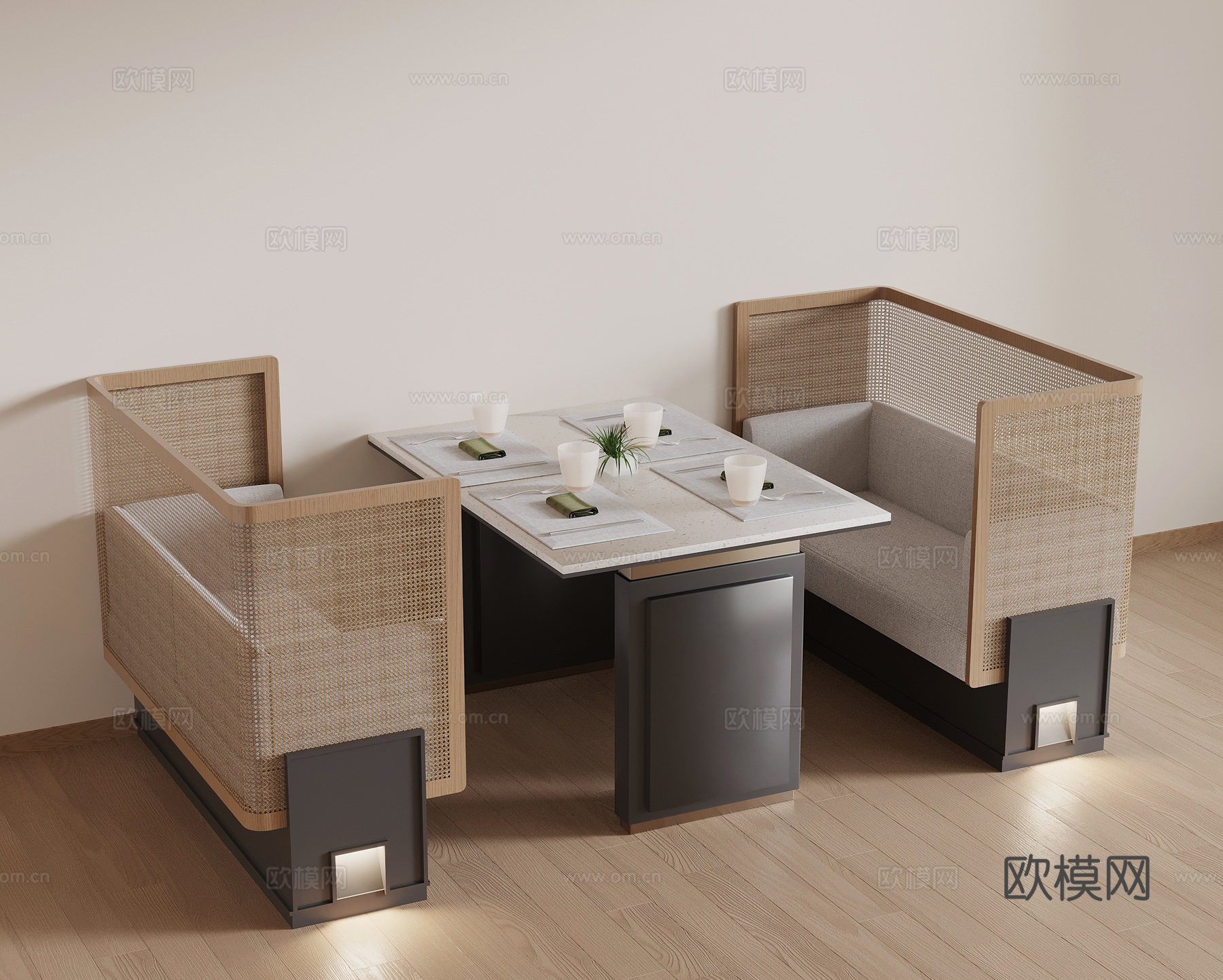 现代餐桌椅su模型