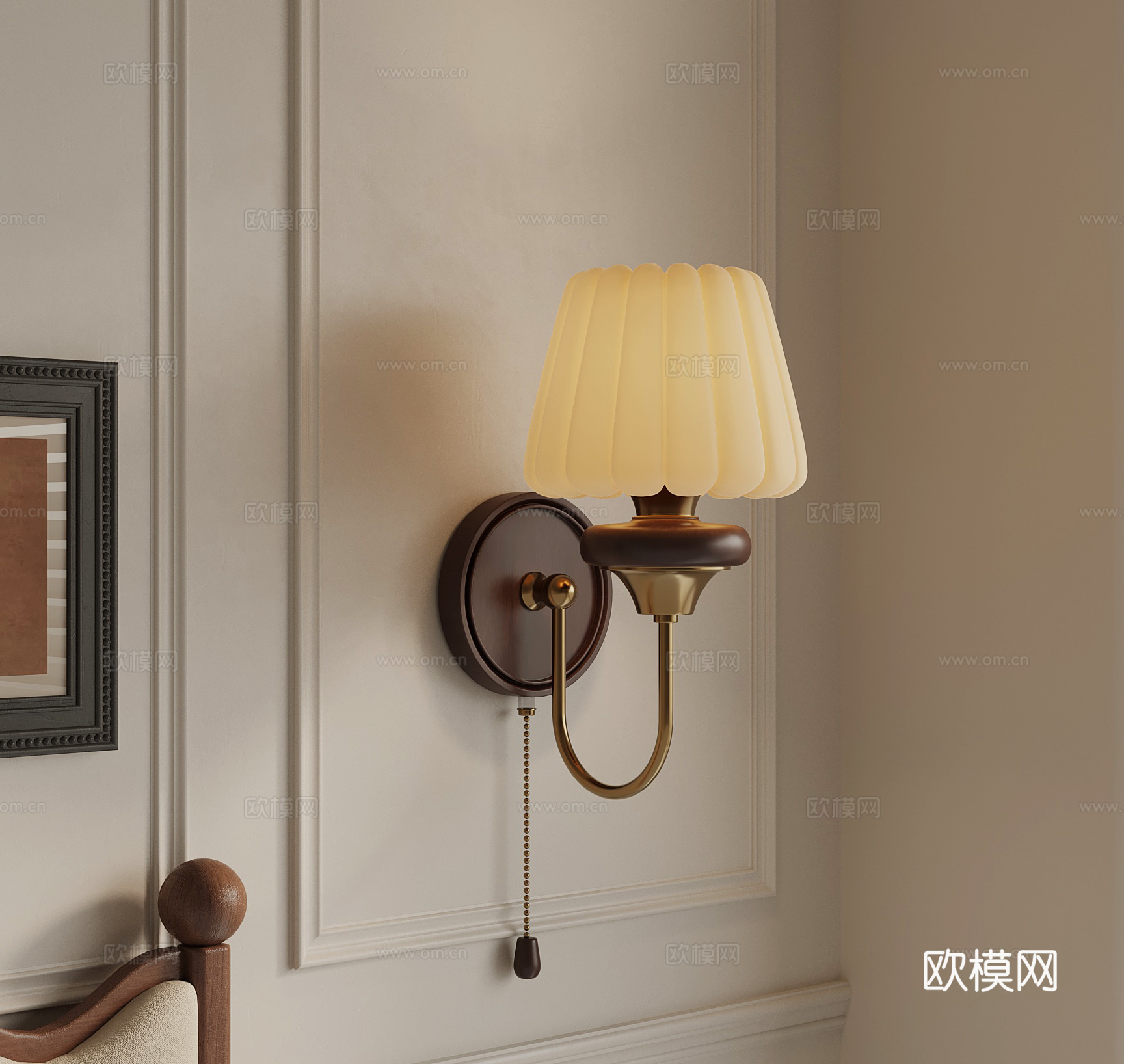 法式壁灯su模型