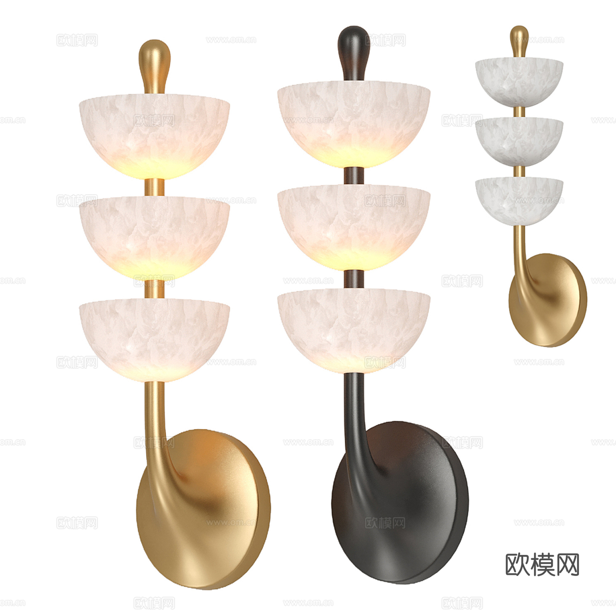 现代轻奢壁灯su模型