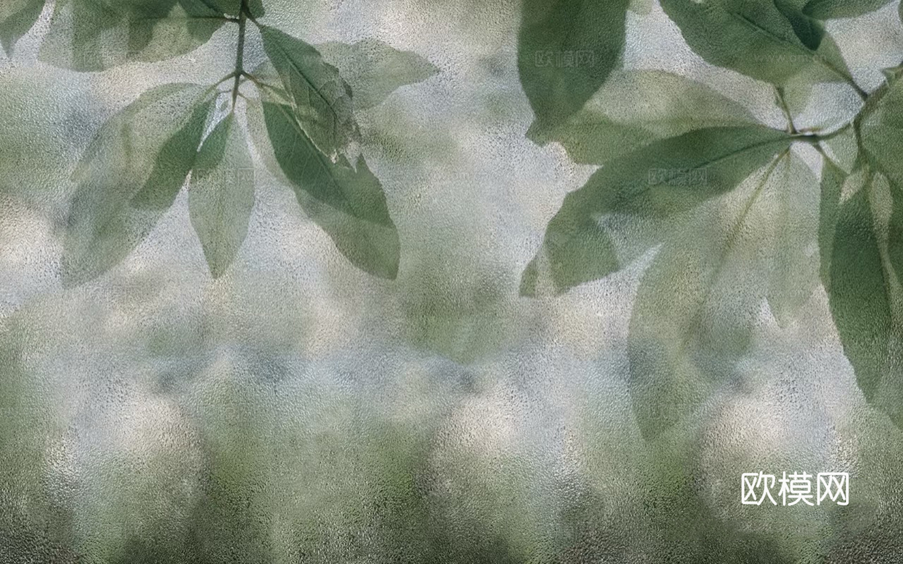 欧式复古做旧植物叶子壁画