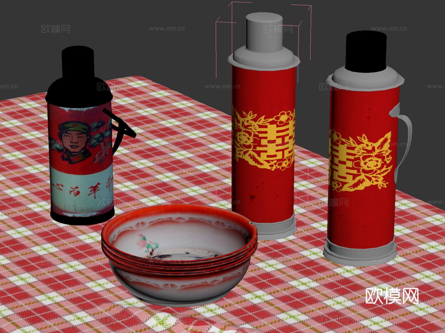其他生活用品 复古水壶 洗脸盆su模型