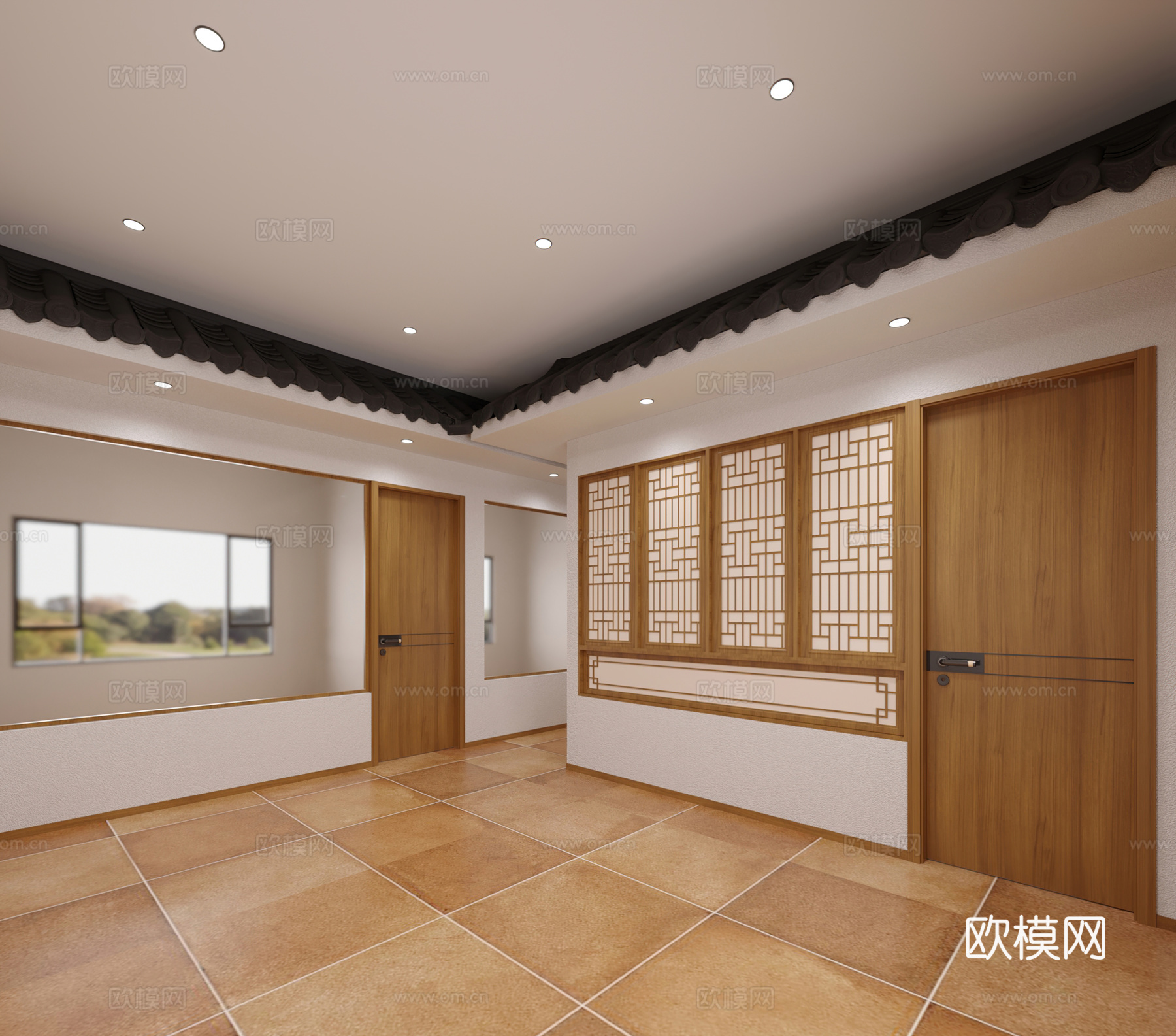 新中式孔子学校3d模型