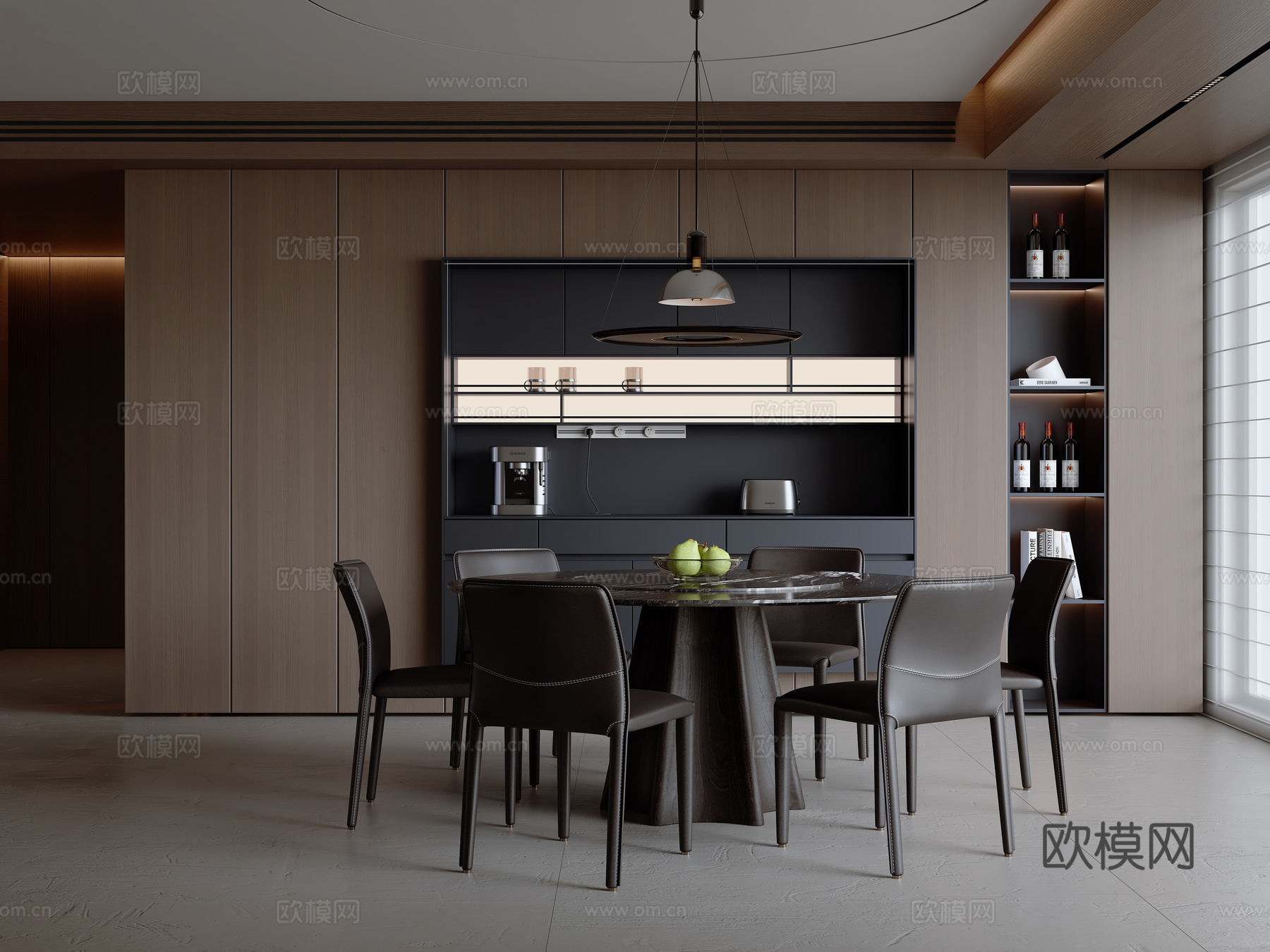 现代意式餐厅3d模型