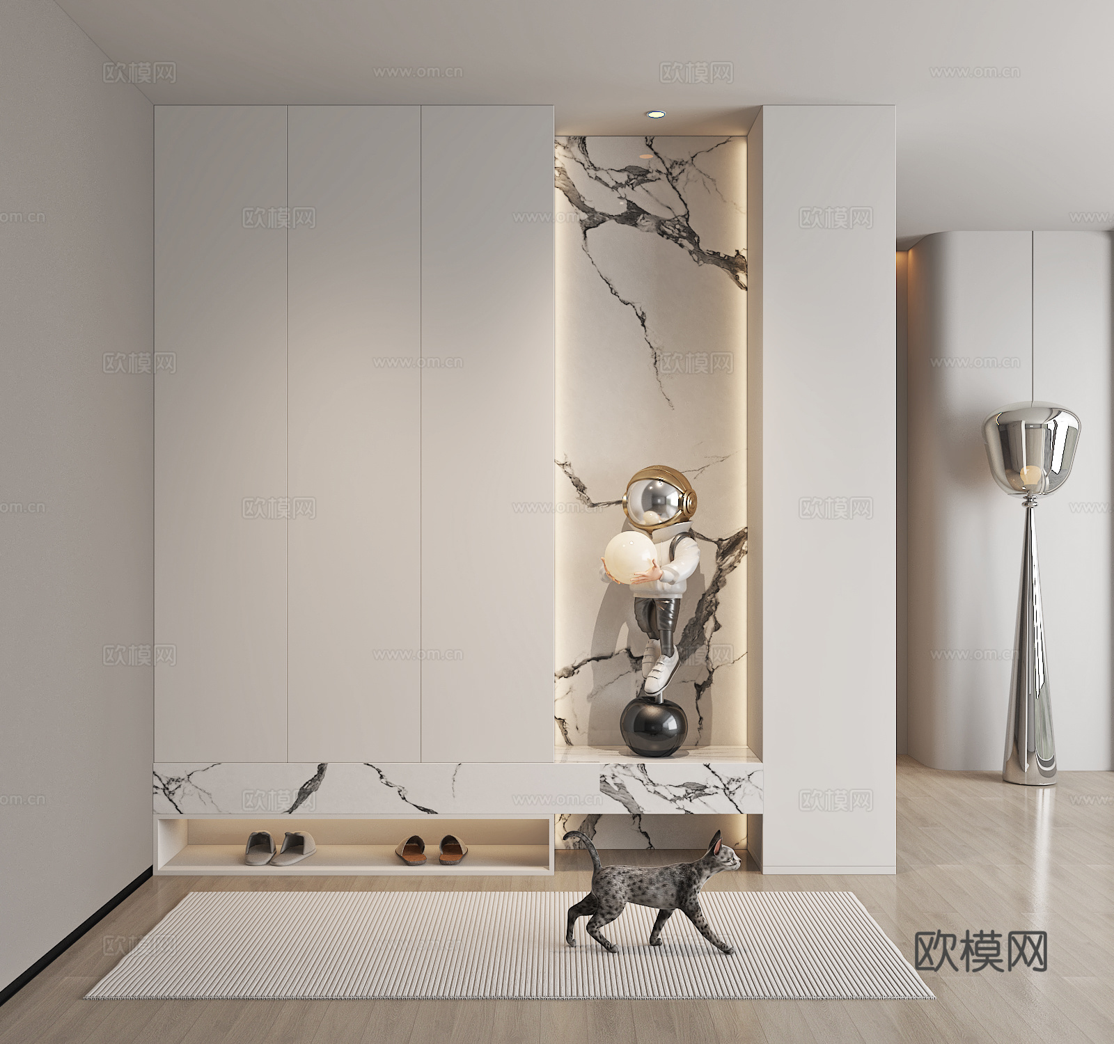 现代玄关柜鞋柜 隔断鞋柜3d模型