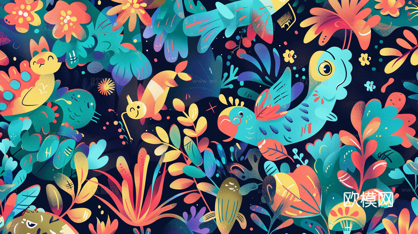 儿童房墙绘下载（渲染图5）