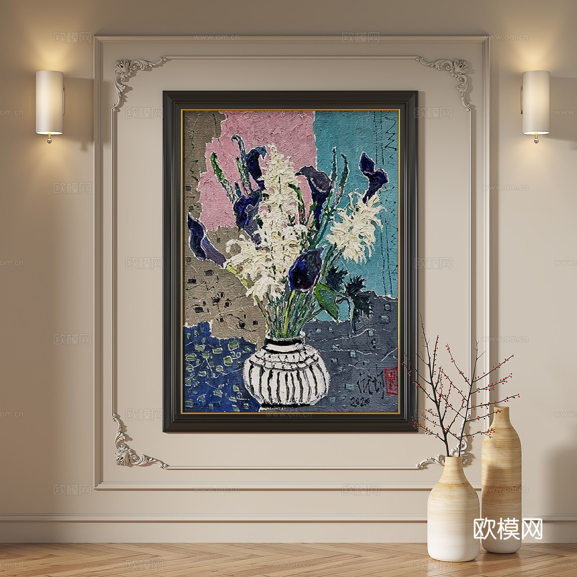 法式,复古,中古,欧式,古典,抽象,装饰画3d模型