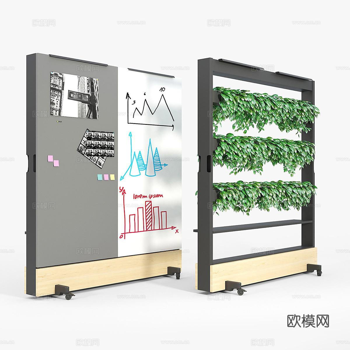 Vitra办公白板 植物架3d模型