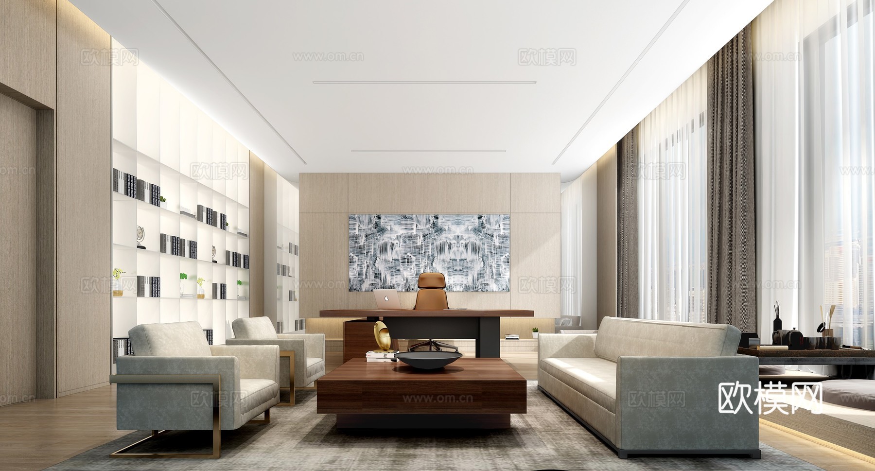 现代经理办公室3d模型