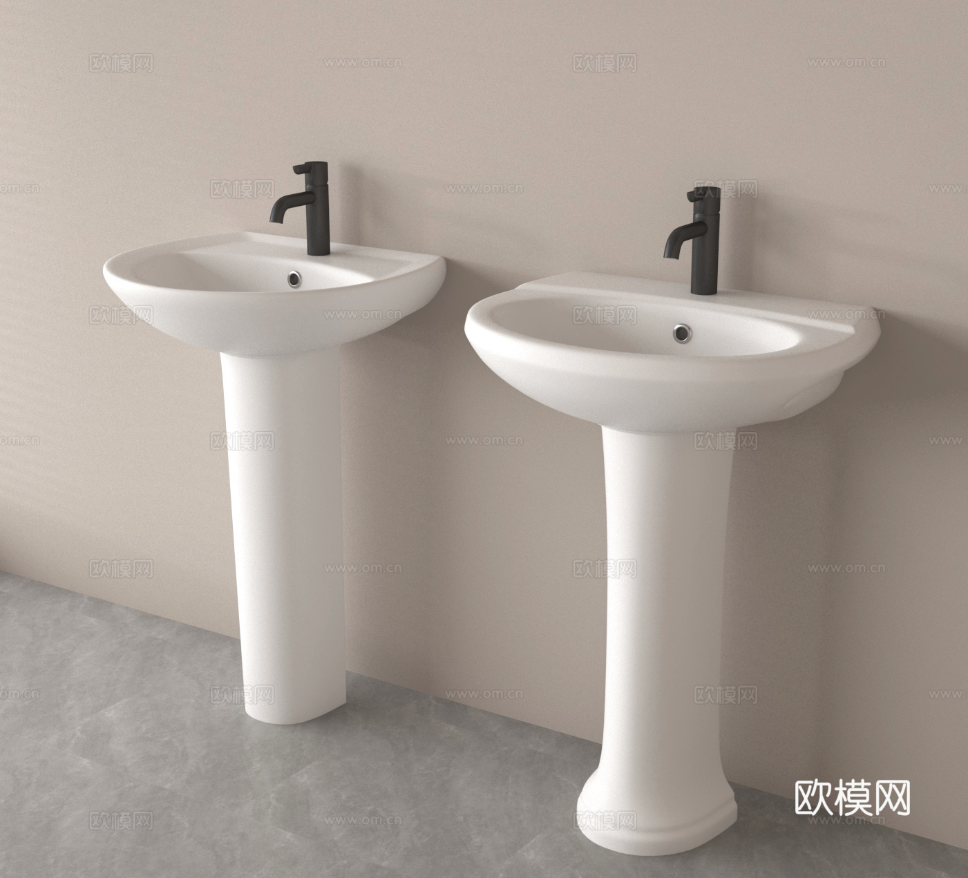 立柱台盆 洗手台 柱盆3d模型