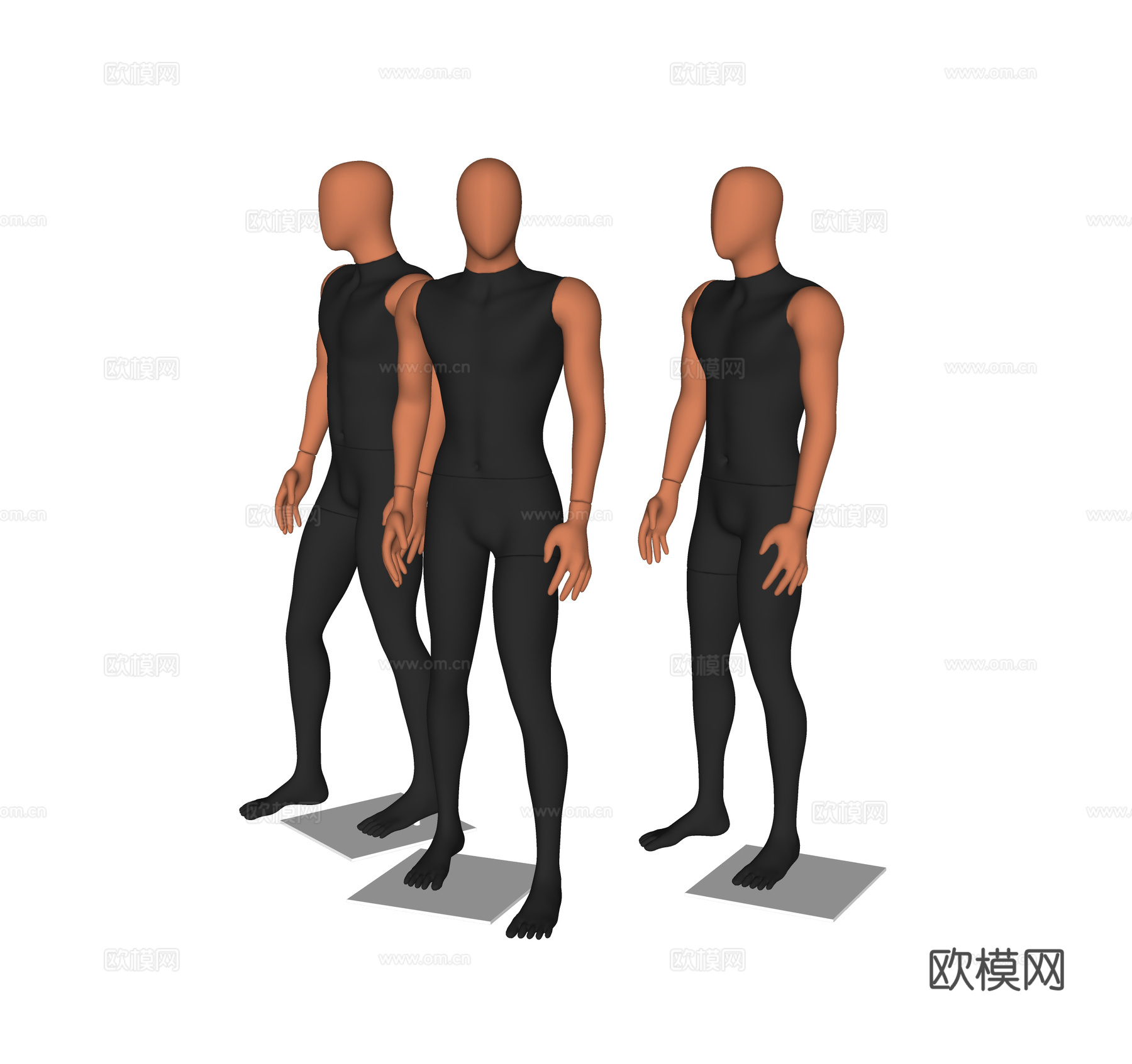 现代轻奢人形模特摆件su模型
