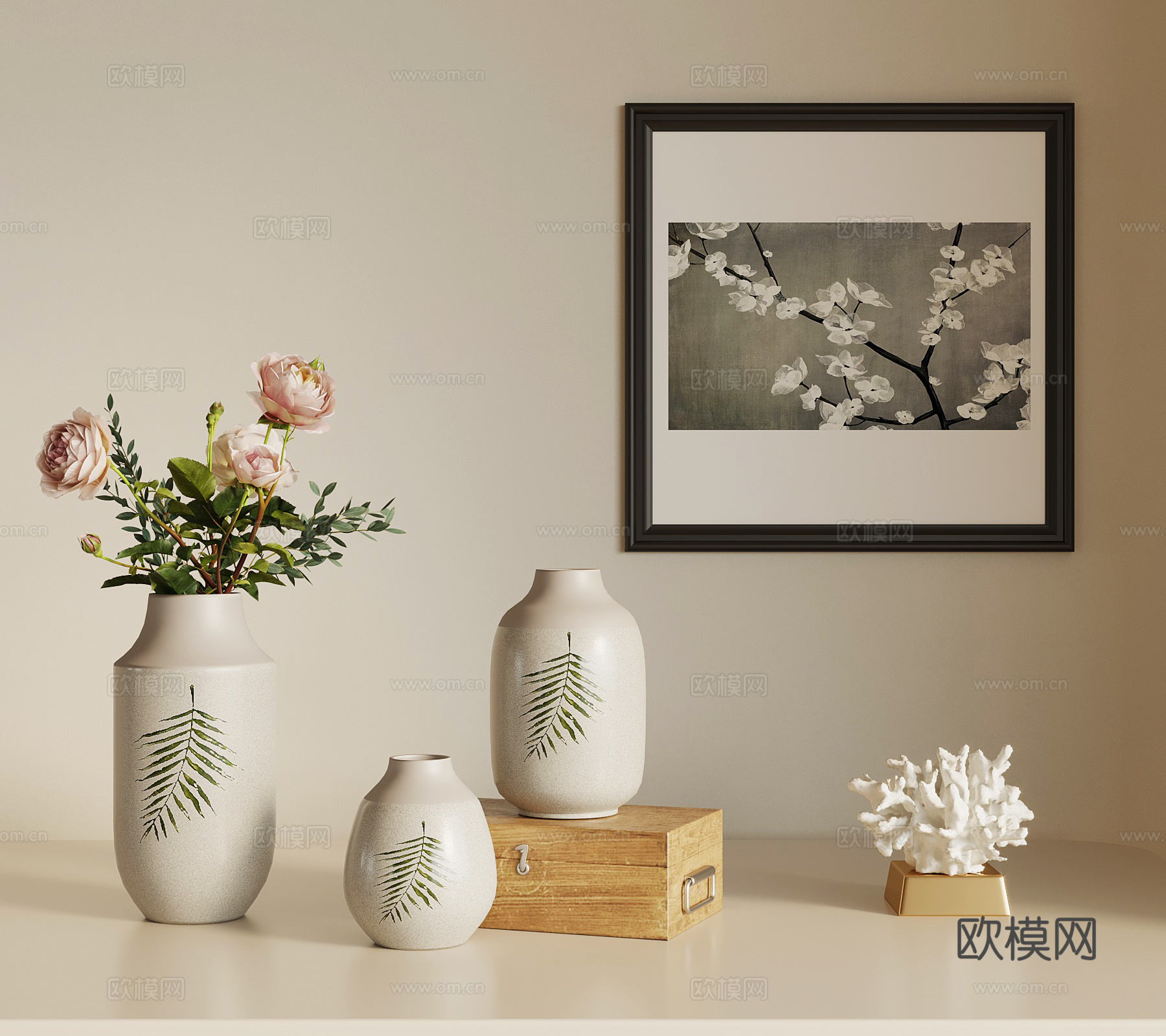 现代绿植 摆件 装饰画3d模型