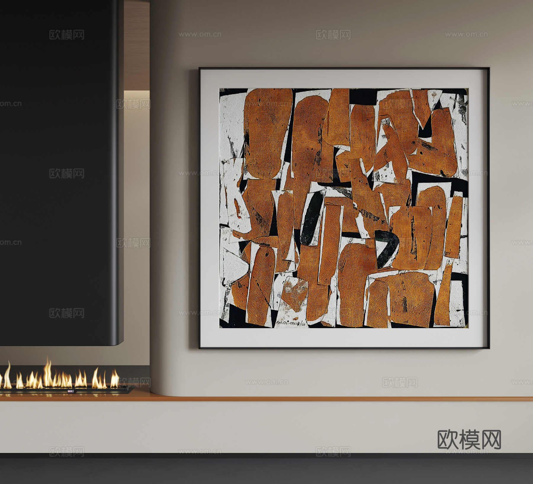 现代挂画 现代抽象挂画 现代意式挂画 现代轻奢挂画 现代简约3d模型
