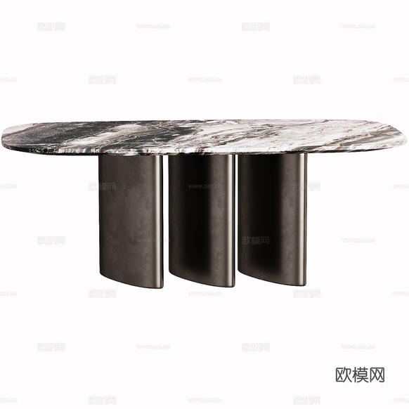 现代餐厅 餐桌3d模型下载(渲染图3)