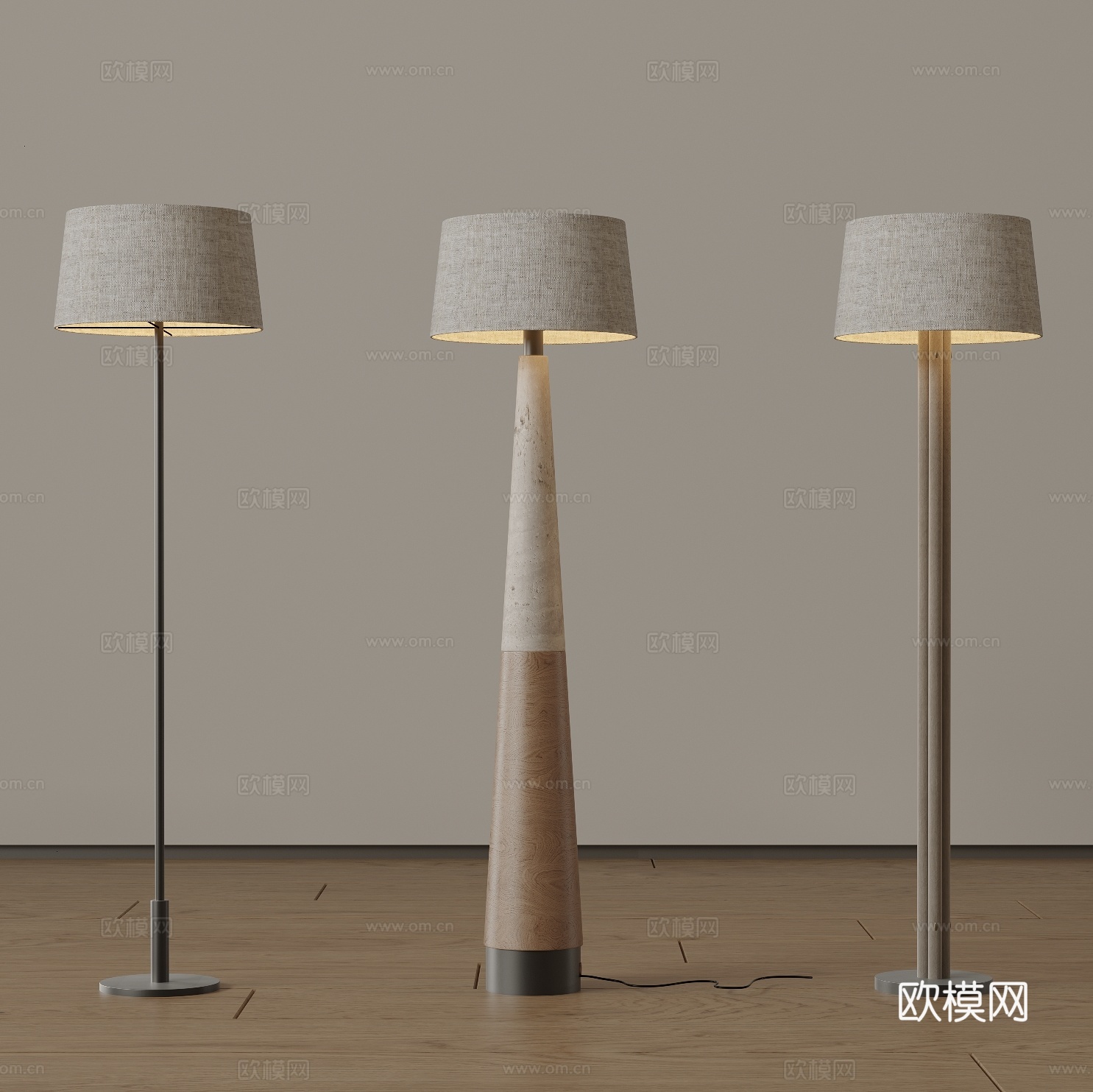 现代中古落地灯 极简落地灯 意式落地灯 艺术落地灯 奶油风落3d模型