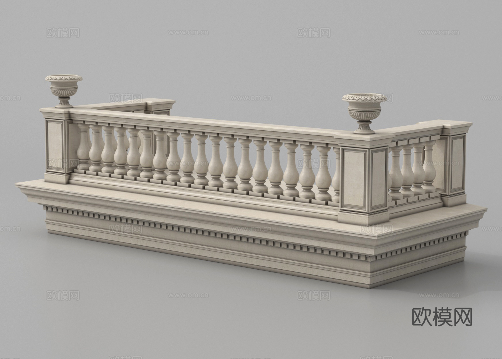 阳台栏杆 石膏栏杆 围栏3d模型