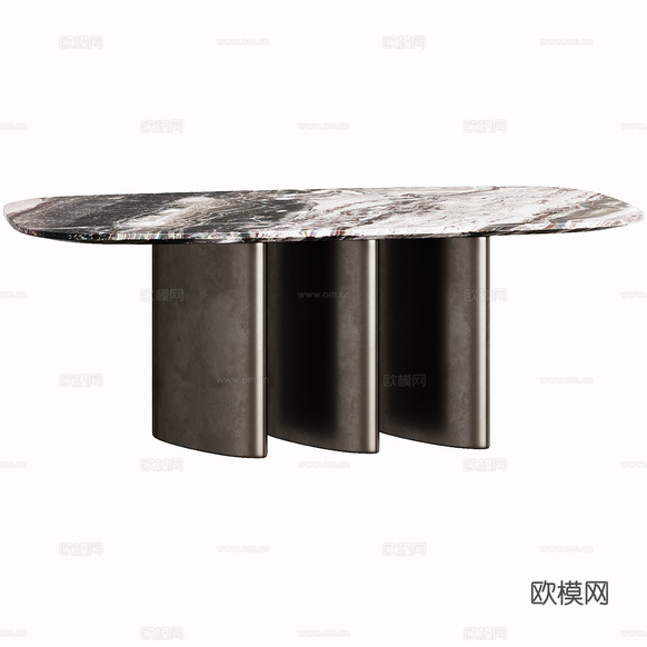 现代餐厅 餐桌3d模型下载(渲染图2)