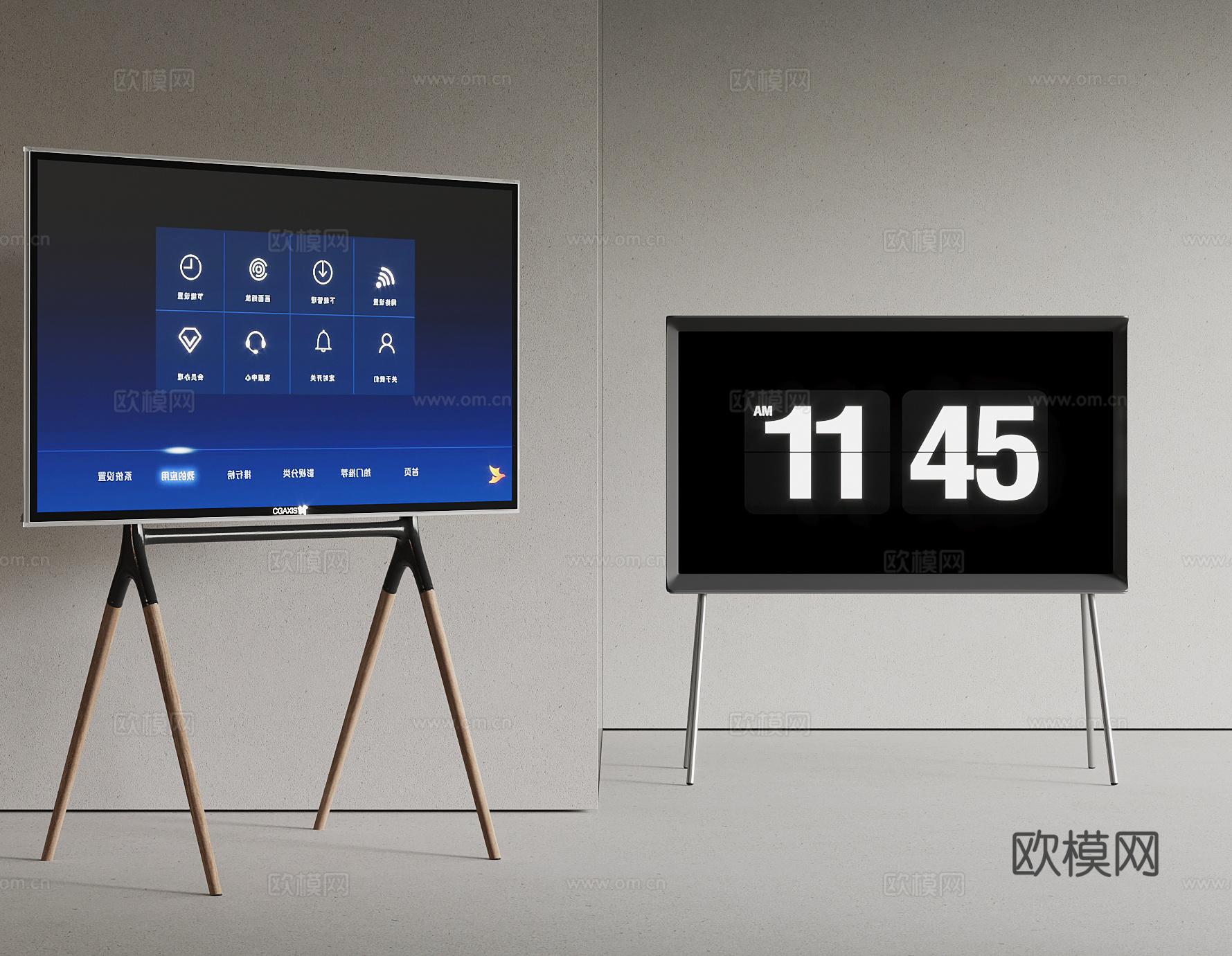 现代电视支架 移动电视3d模型
