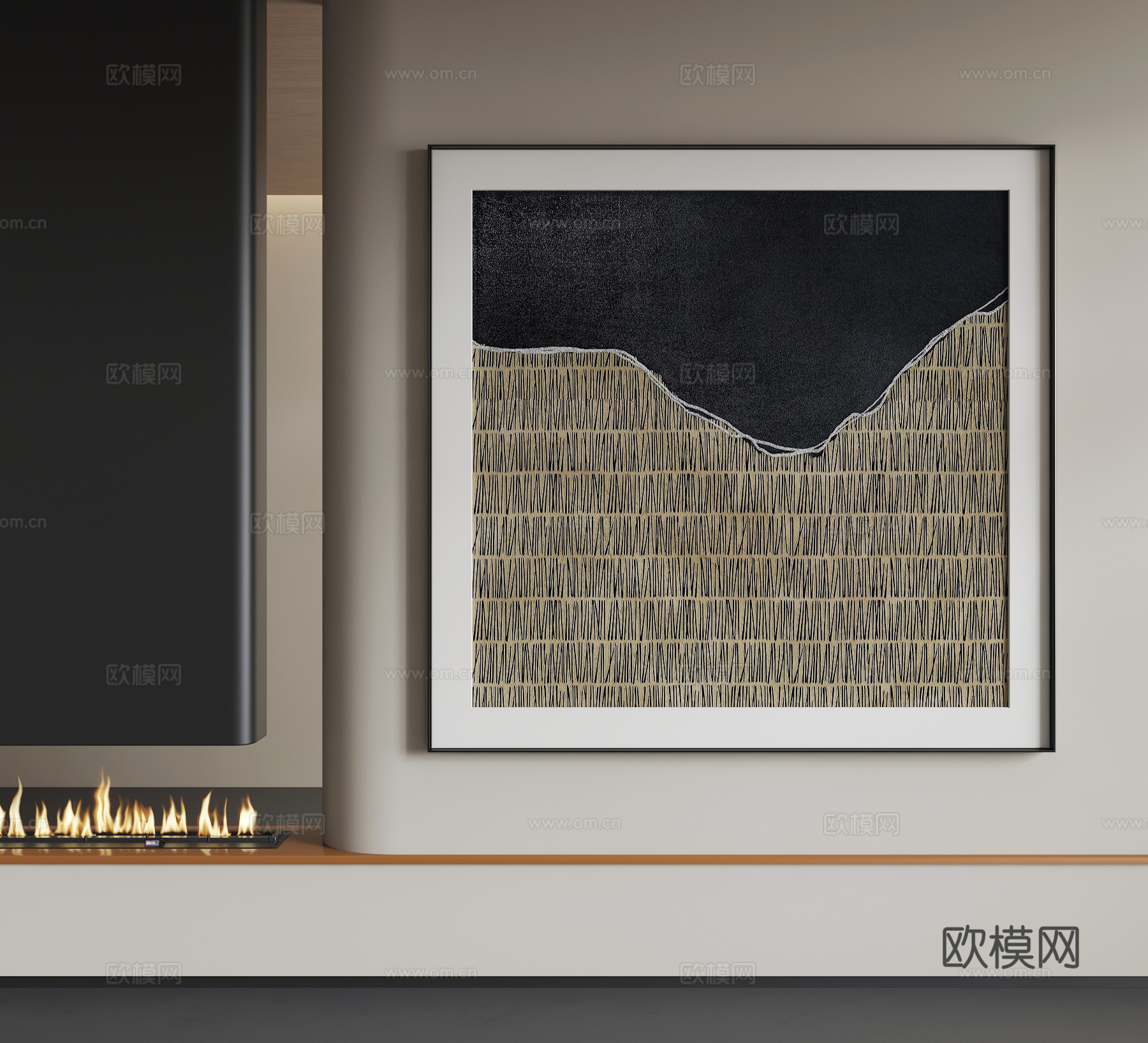 现代挂画 现代抽象挂画 现代意式挂画 现代轻奢挂画 现代简约su模型