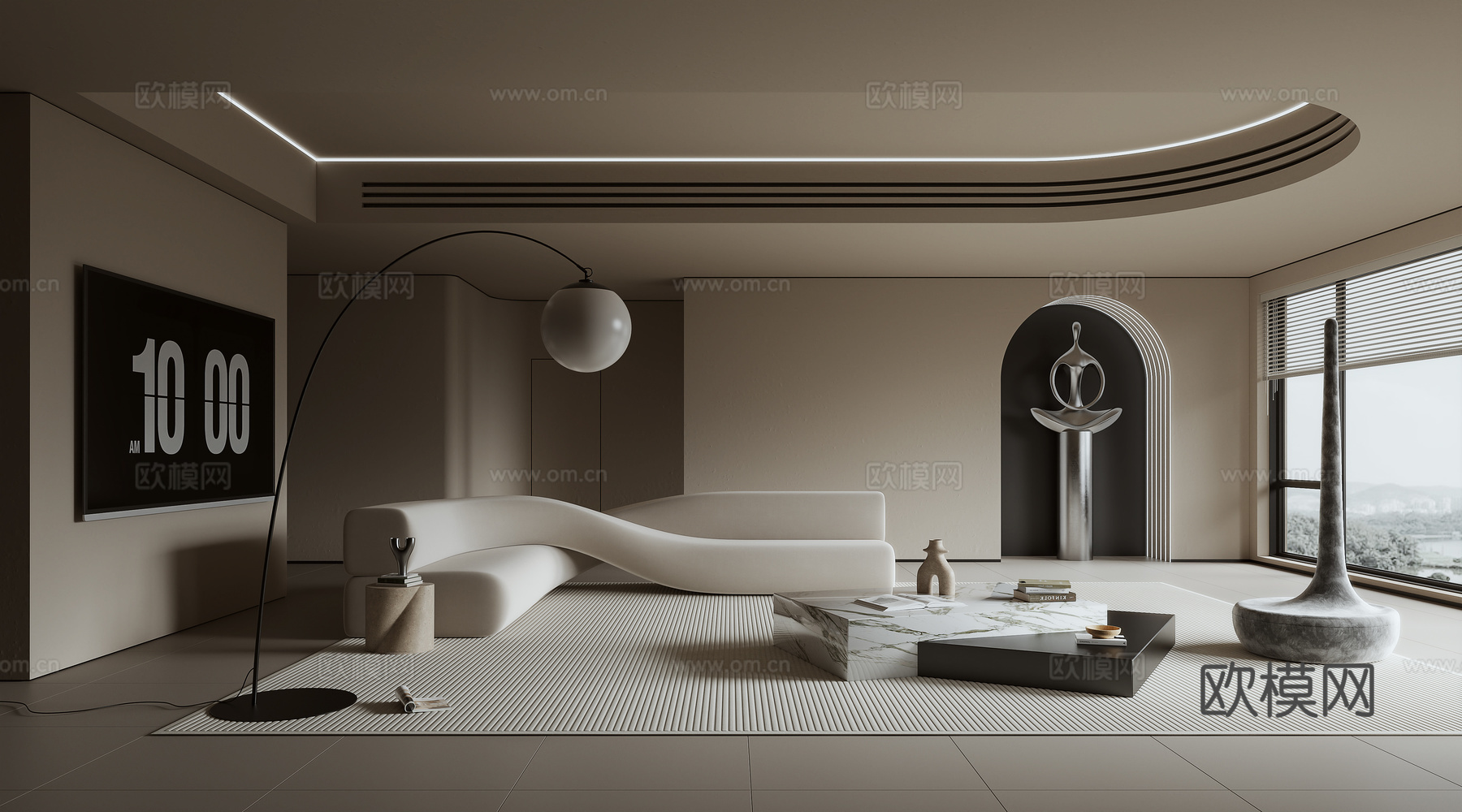 极简客厅3d模型